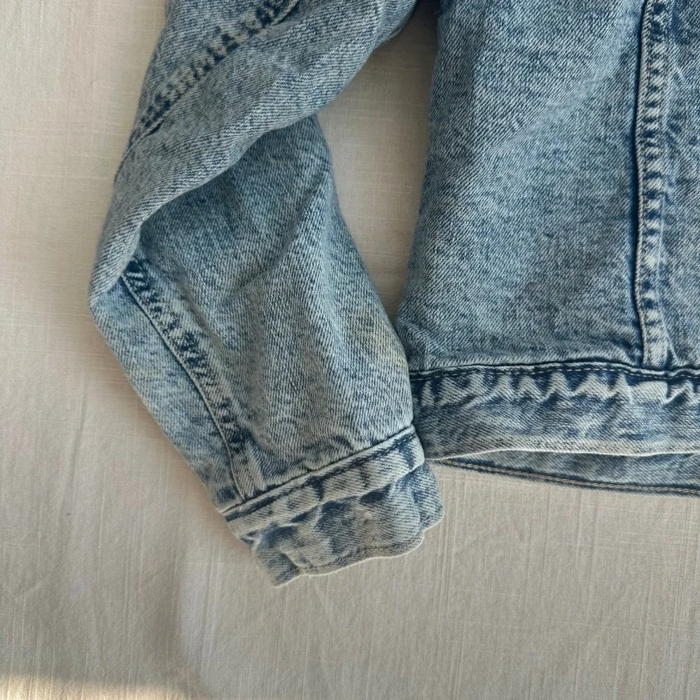Gap Kids Sherpa Lined‎ Denim Icon Jacket Light Wash Blue Size L 10-11 413974-00